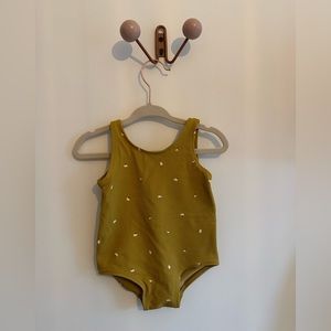 Patterned Swimsuit mustard floral